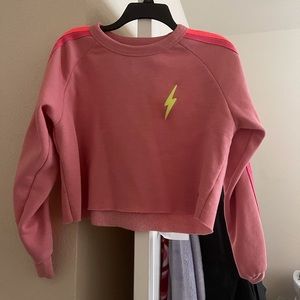 pink cropped aviator nation sweatshirt